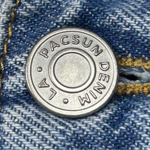 PacSun High Rise Distressed Straight Leg Jeans Blue Size 32 - Picture 4 of 10